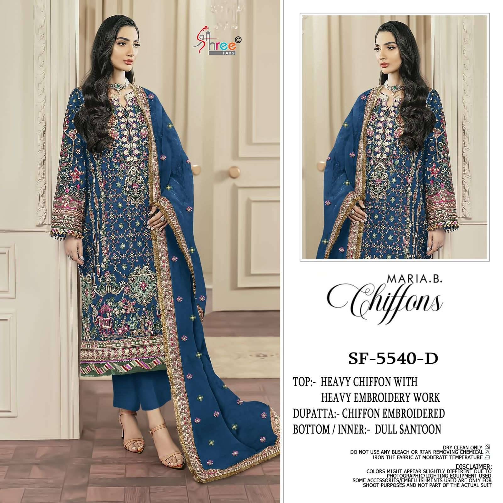 5540 Colors BY Shree fabs 5540 a TO 5540 d SERIES Pakistani Stylish Beautiful Colourful Printed & chiffon embroidered readymade Dresses At Wholesale Price